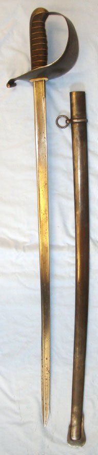  C1900 Brazilian Republic Heavy Cavalry Troopers Sword With Pipeback Blade By Weyersberg Kirschbaum & Co Solingen Germany & Scabbard. Sn 12555:4. Sword