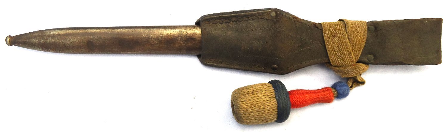 {CATEGORY} - Imperial German. WW1. Model 1884/98 Sawback Bayonet Complete with Steel Scabbard, Leather Frog & Knot by Gebr. Heller with Erfurt Acceptance mark. Sn 23478:60 Bayonet in 