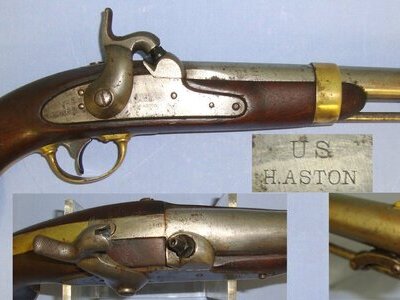 MINT BORE**1847 Dated American Mexican War & Civil War Era Henry Aston Middtn Connecticut U.S Army Model 1842 28 Bore Percussion ‘Horse Pistol’ With Captive Steel Ram Rod. Sn 23134 None Muzzleloader