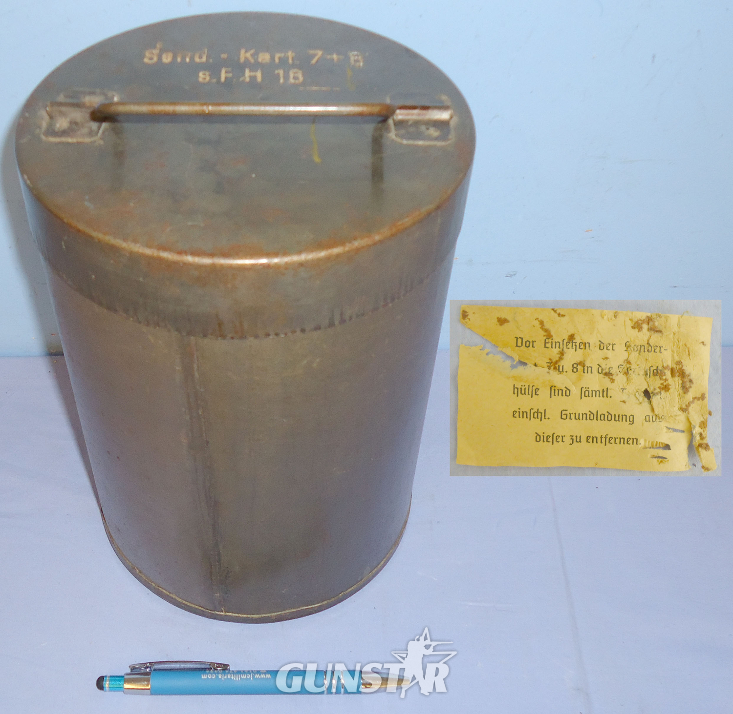 WWII German Booster Charge Container For The 15 cm Schwere Feldhaubitze 18 or sFH 18 WWII Booster Charge Container For The 15 cm Schwere Feldhaubitze 18 or sFH 18 ( Antique & Militaria in 