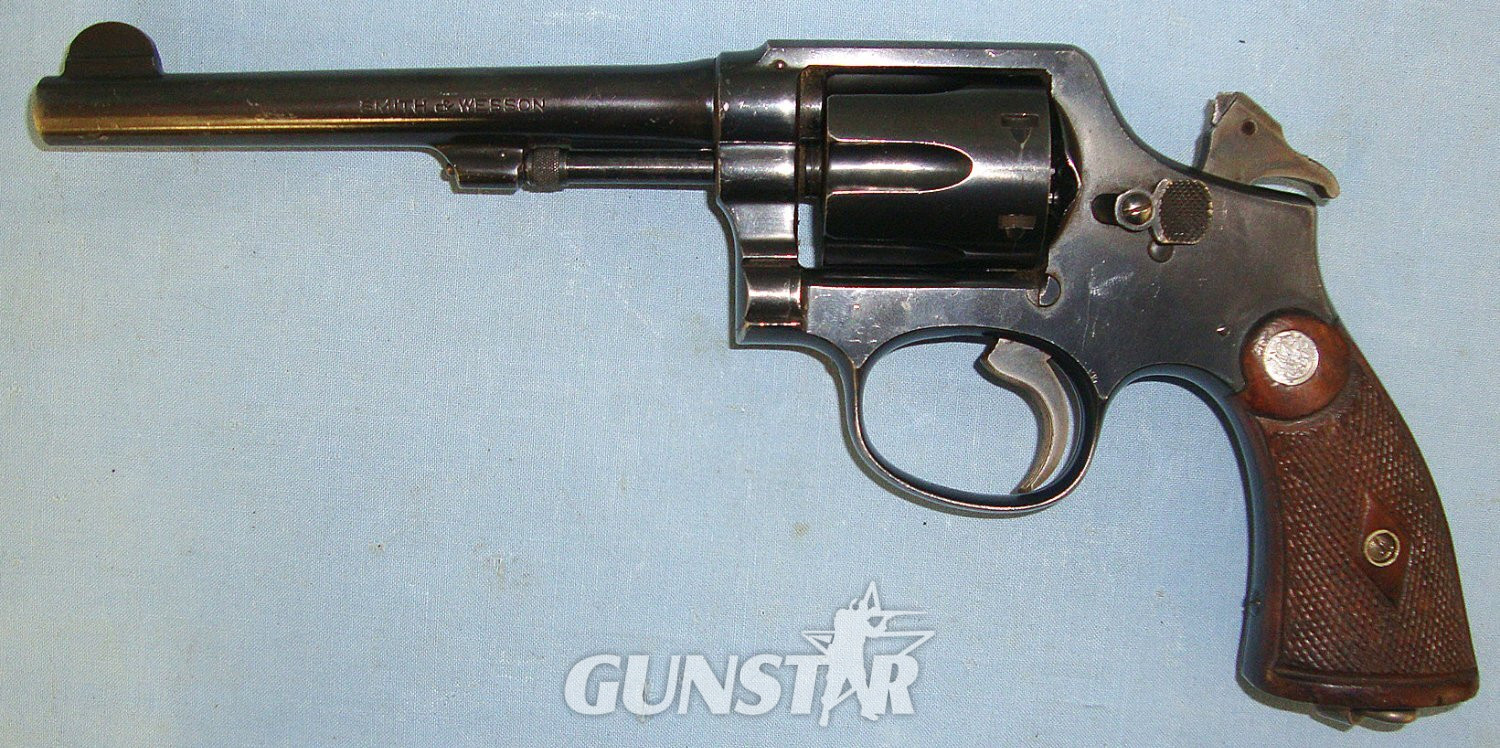  WW1 Era Smith & Wesson USA 1914 Patent Military & Police 6” Barrel Variant .38 S&W Calibre Revolver** COCKS & DRY FIRES**UK 2001 DEACTIVATION**Sn 23406 None Revolver