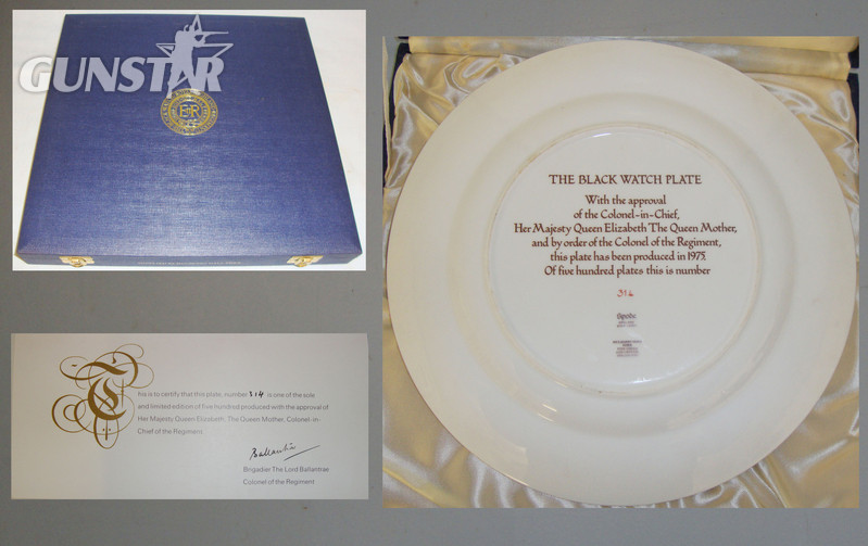  Ltd Edition* Black Watch Bone China Commemorative Plate Ltd Edition- No 314 of only 500 made - Manufactured by Spode. MISC 830. Ltd Edition* Black Watch Bone China Commemorative Plate Ltd Edition- No 314 of only 500 made - Manufactured by Spode. MISC 830. Other Accessory