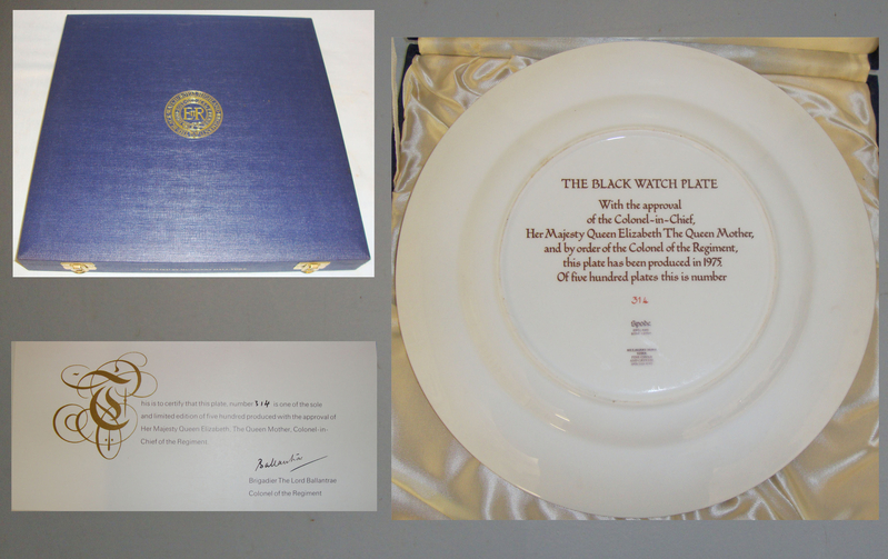  Ltd Edition* Black Watch Bone China Commemorative Plate Ltd Edition- No 314 of only 500 made - Manufactured by Spode. MISC 830. Ltd Edition* Black Watch Bone China Commemorative Plate Ltd Edition- No 314 of only 500 made - Manufactured by Spode. MISC 830. Other Accessory