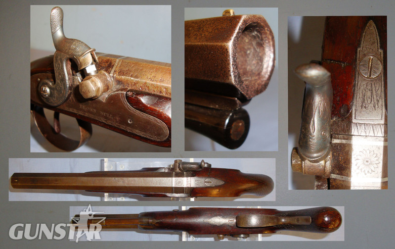  J. C. Brown English .60” Bore Percussion Pistol (Converted From Flintlock) By John Crosby Br None Muzzleloader