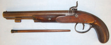 J. C. Brown English .60” Bore Percussion Pistol (Converted From Flintlock) By John Crosby Br None Muzzleloader
