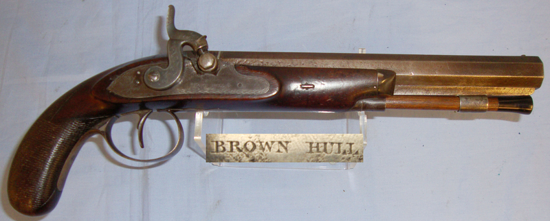 J. C. Brown English .60” Bore Percussion Pistol (Converted From Flintlock) By John Crosby Br None Muzzleloader