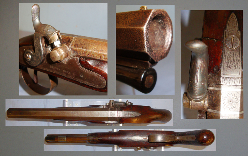  J. C. Brown English .60” Bore Percussion Pistol (Converted From Flintlock) By John Crosby Br None Muzzleloader