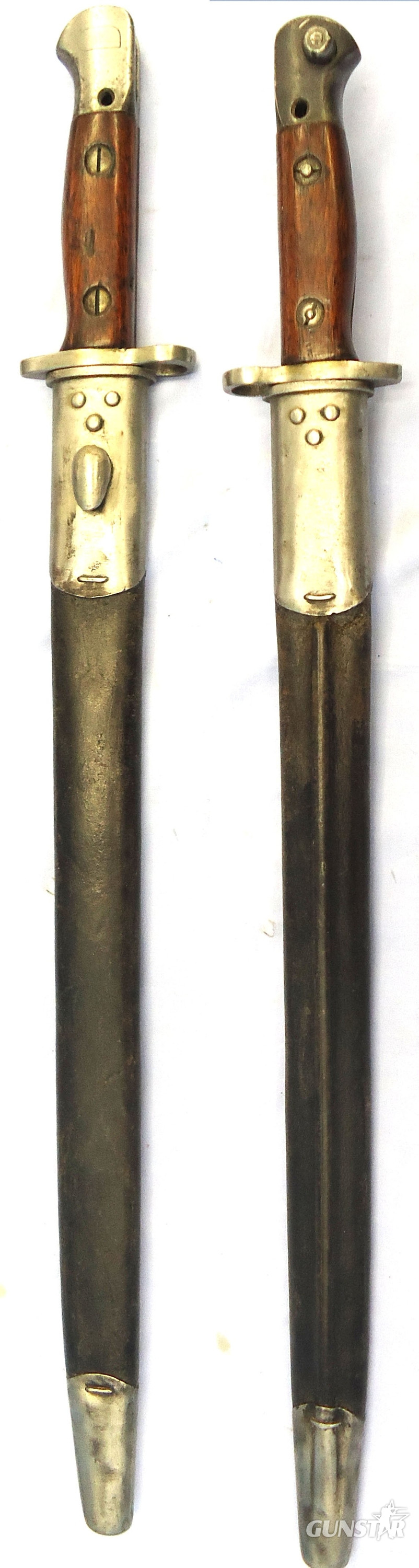 British, WW1, 1917 Dated, 1907 Pattern Bayonet & Scabbard by Vickers. Sn 23478:74 Bayonet