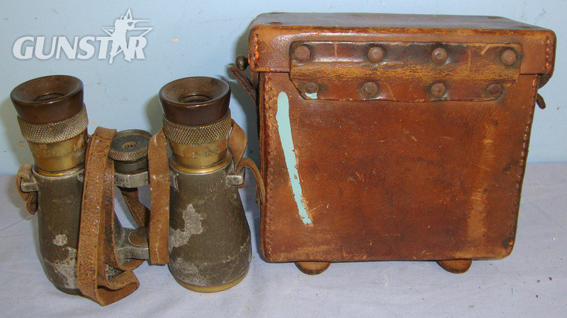 AS FOUND UN-MESSED WITH**Cased, WW1 Era Imperial German Army Officer’s, Fernglas ’08 (Model 1908), 6 X 39 Magnification, Binoculars By E. Leitz Wetzlar With Neck Strap  Sight & Optic