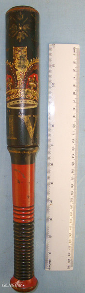 1830-1837 British William IV Hand Painted Police Constabulary Tip Staff / Truncheon  Other Accessory in 