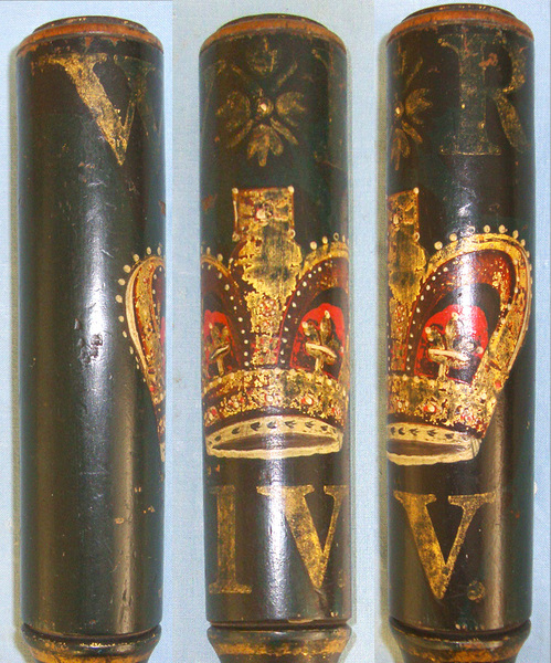 1830-1837 British William IV Hand Painted Police Constabulary Tip Staff / Truncheon  Other Accessory