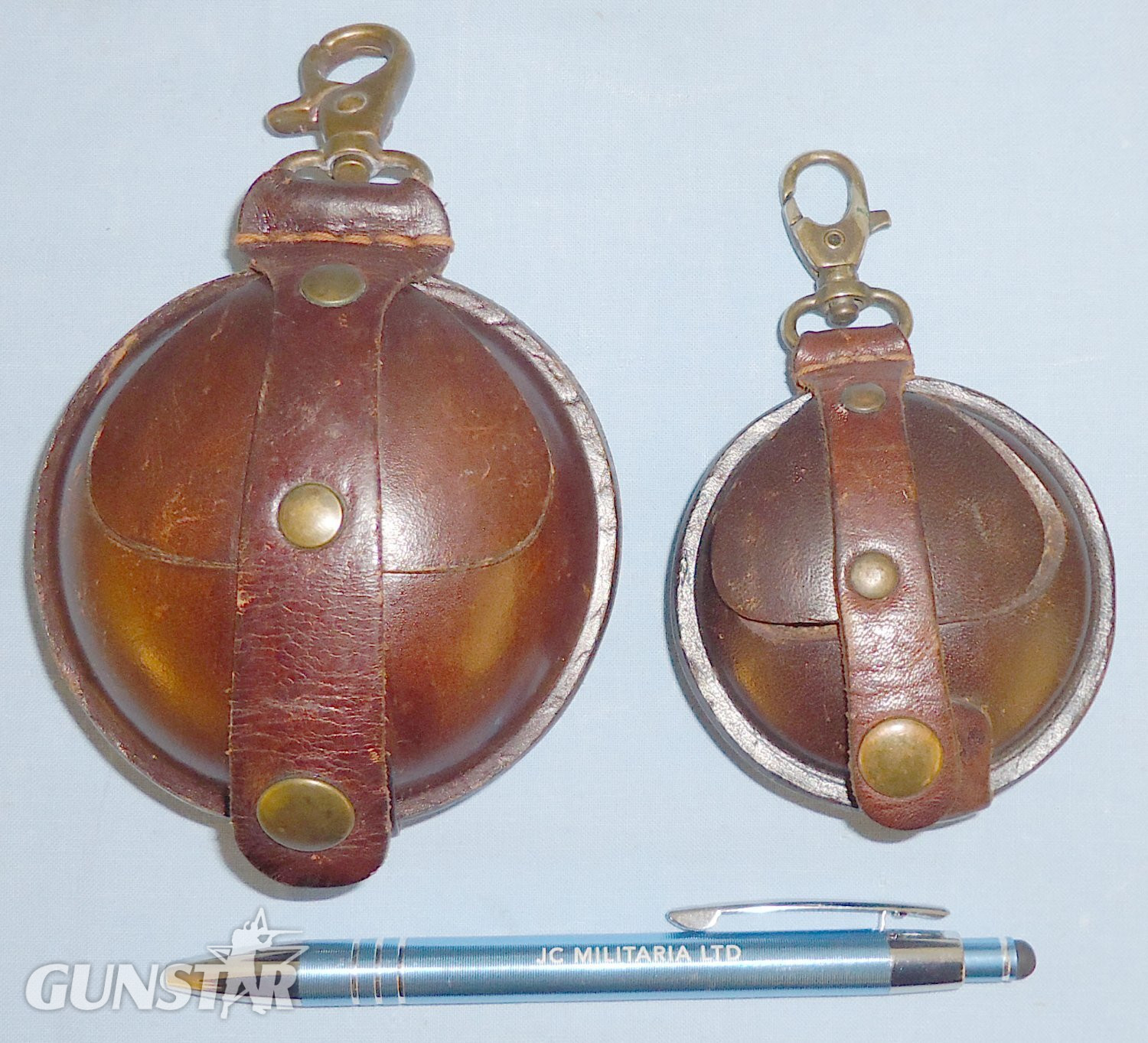Pair of Handmade Real Leather Air gun/Rifle Pellet Pouches .177 & .22 with Brass Hangers. 21563. Pair of Handmade Real Leather Air gun/Rifle Pellet Pouches .177 & .22 with Brass Hangers. 21563.  Other Accessory in 