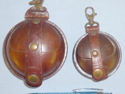 Pair of Handmade Real Leather Air gun/Rifle Pellet Pouches .177 & .22 with Brass Hangers. 21563. Pair of Handmade Real Leather Air gun/Rifle Pellet Pouches .177 & .22 with Brass Hangers. 21563.  Other Accessory