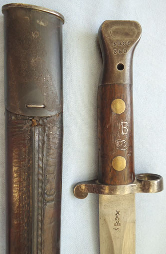  British 1888 Mark II, 2nd pattern, Lee Metford Bayonet, Scabbard And Frog. Bayonet