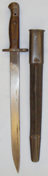  Scarce* Indian Pattern Bayonet and Scabbard. 	BAYO 419. Bayonet