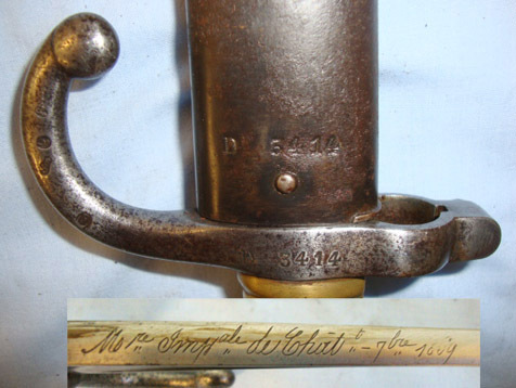  French Model 1866 Chassepot Yataghan Sword Bayonet By The Châtellerault Arsenal  Bayonet