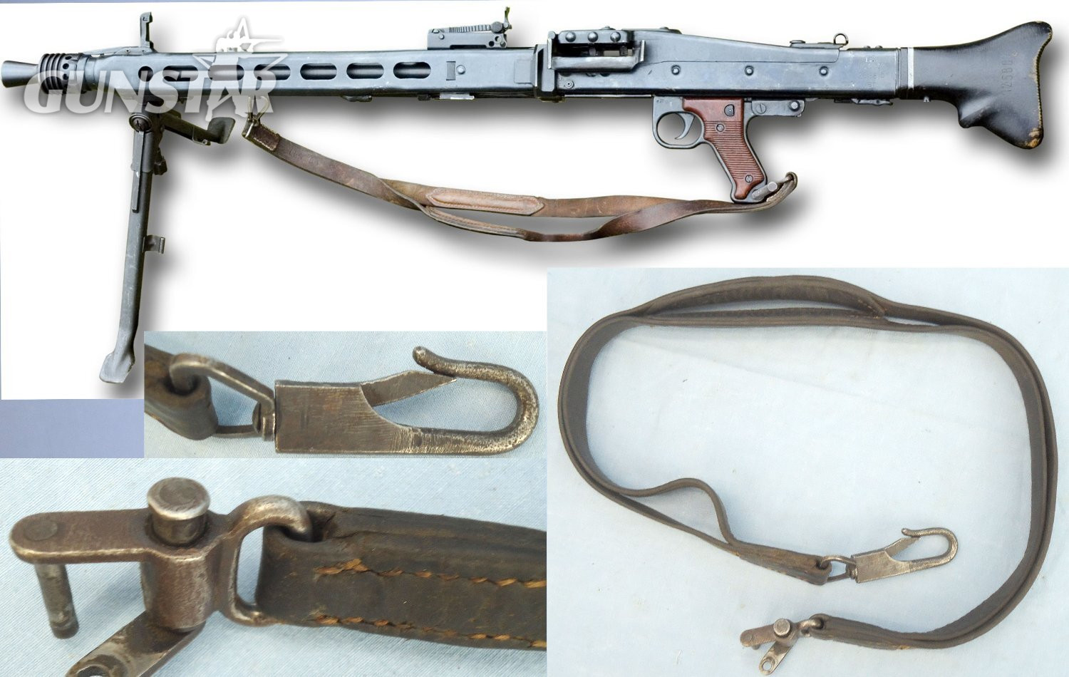 German, WW2, MG42 & MG34 Leather Shoulder Sling. MISC 2008 German, WW2, MG42 & MG34 Leather Shoulder Sling. MISC 2008  Various  Machine Gun in 