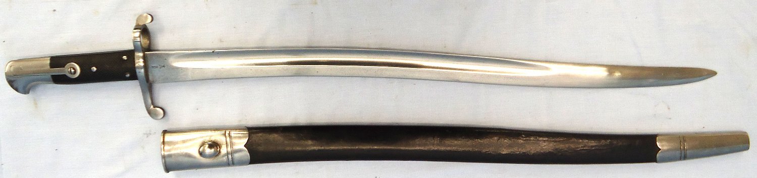 British, Pattern1858 Yatahgan Sword Bayonet And Scabbard. Sn - 23240 Bayonet - {CATEGORY}