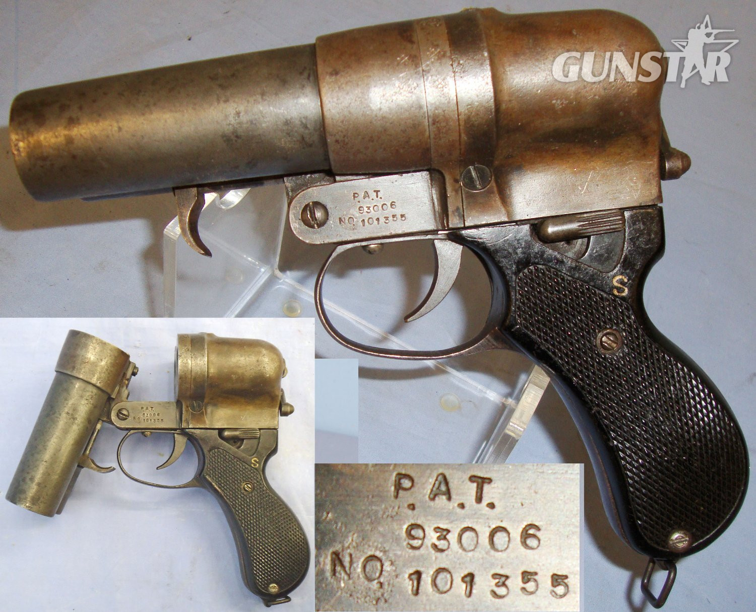 VERY RARE* WW2 Type 90 Japanese Naval Double Barrelled Flare / Signal Pistol**UK 2014 DEACTIVATION** Sn 5636 flare signal pistol None  Rocket Launcher in 