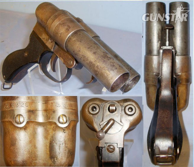  VERY RARE* WW2 Type 90 Japanese Naval Double Barrelled Flare / Signal Pistol**UK 2014 DEACTIVATION** Sn 5636 flare signal pistol None  Rocket Launcher