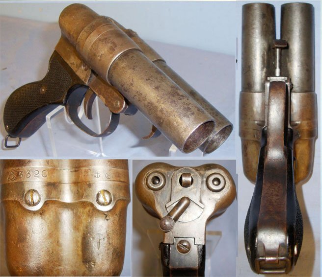  VERY RARE* WW2 Type 90 Japanese Naval Double Barrelled Flare / Signal Pistol**UK 2014 DEACTIVATION** Sn 5636 None Rocket Launcher