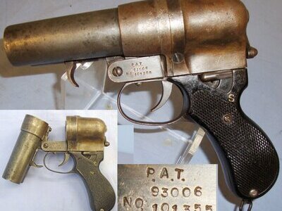 VERY RARE* WW2 Type 90 Japanese Naval Double Barrelled Flare / Signal Pistol**UK 2014 DEACTIVATION** Sn 5636 flare signal pistol None  Rocket Launcher
