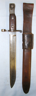 VERY EARLY**1908 & 1909 Dated Canadian Ross Rifle Company MK1 Bayonet & WW1 1916 MKII Leather Scabbard With Integral Frog Bayonet
