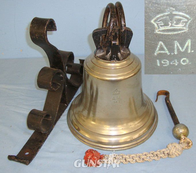 WW2 Battle Of Britain Era 1940 Dated Air Ministry RAF Airfield Scramble Bell With Iron Hanger Bracket  Other Accessory in 