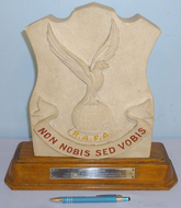 R.A.F.A. Portland Stone Mounted Presentation Piece Inscribed ‘Non Nobis Sed Vobis’ to Rev. A.J.Alderson. 21159. R.A.F.A. Portland Stone Mounted Presentation Piece Inscribed ‘Non Nobis Sed Vobis’ to Rev. A.J.Alderson. 21159. Other Accessory