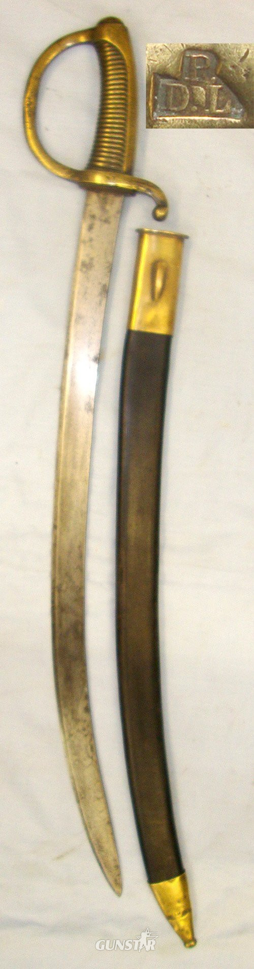 1837 French Brass Handled Infantry Briquet Short Sword Sidearm Hanger & Rare To Find Scabbard. Sn 21614 Sword in 