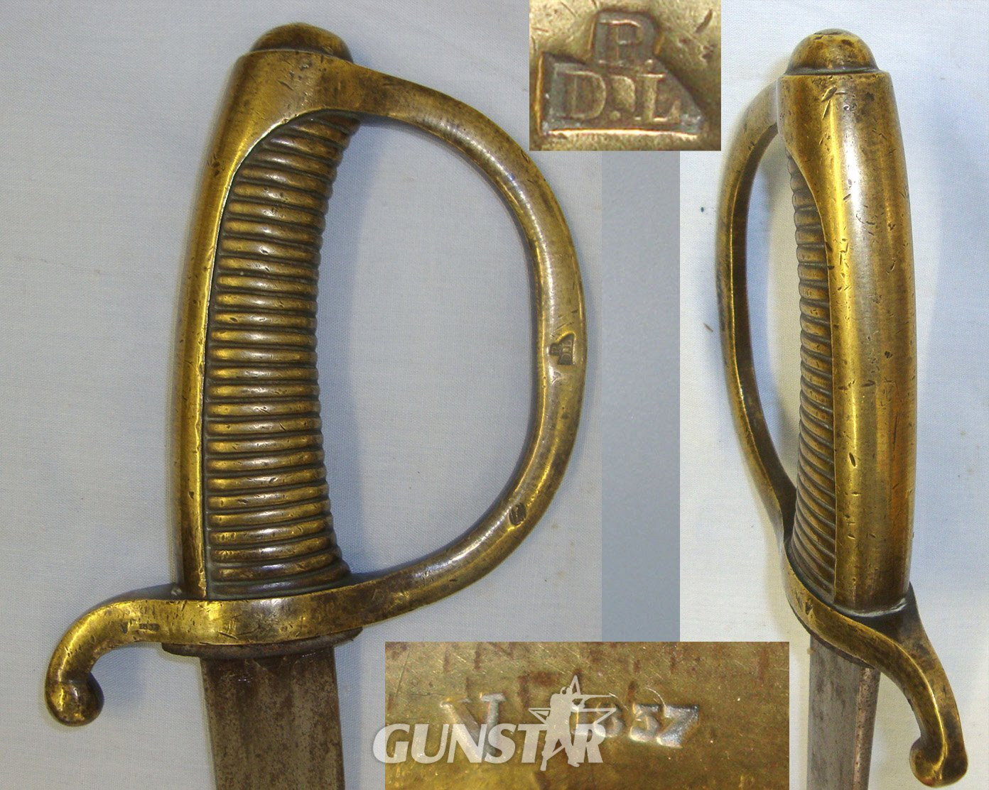 1837 French Brass Handled Infantry Briquet Short Sword Sidearm Hanger & Rare To Find Scabbard. Sn 21614 Sword
