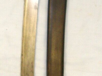 1837 French Brass Handled Infantry Briquet Short Sword Sidearm Hanger & Rare To Find Scabbard. Sn 21614 Sword