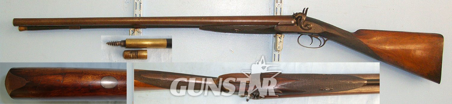  Victorian C1866 English C. Glaves Scarbro’ (Scarborough Yorkshire) 10 Bore Double Damascus Barrelled Muzzle Loading Percussion Sporting Shotgun. Sn 23411 percussion shotgun Side By Side 10 Bore/gauge