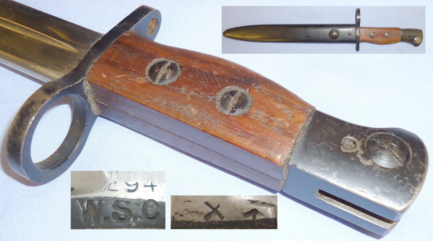 Very Good Condition* WWII British No5 Bayonet and No5 MkI Scabbard. BAYO 313. Bayonet