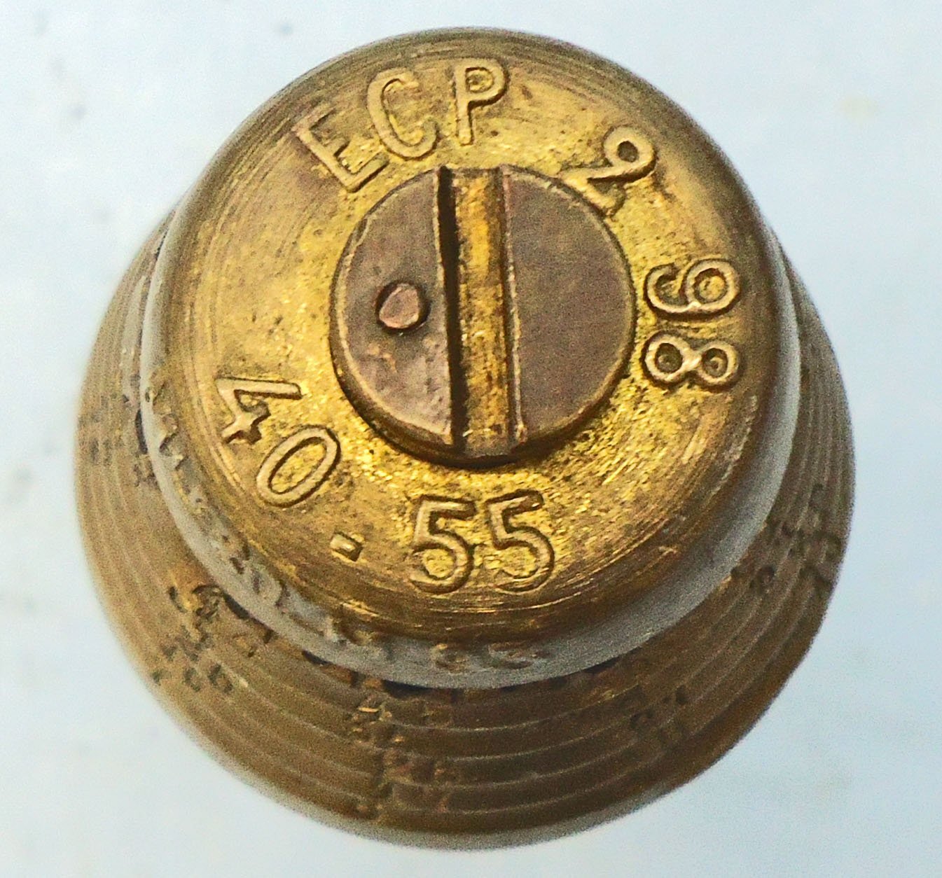 DEACTIVATED INERT. French, WW1, Model 40-55 Mle 1880 Time & Percussion Nose Fuze for the 155 and 105mm Guns. - O 2175 DEACTIVATED INERT. French, WW1, Model 40-55 Mle 1880 Time & Percussion Nose Fuze for the 155 and 105mm Guns. - O 2175  Other Ammunition - {CATEGORY} in 