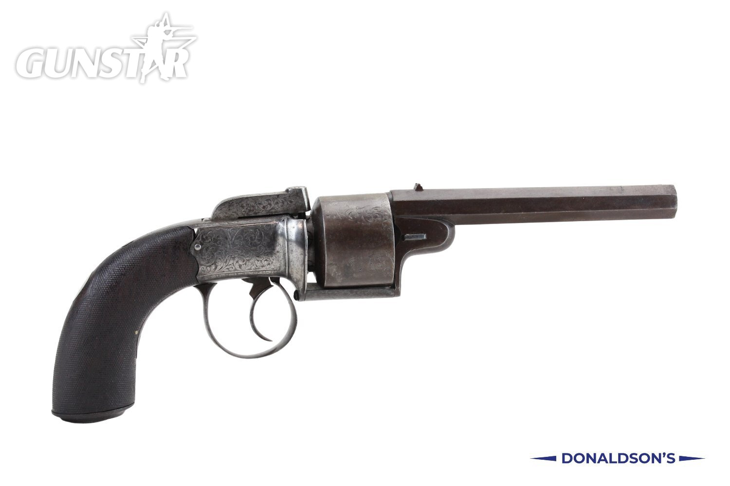 Dooley Of Liverpool Large Transitional Revolver  .47 Cal Muzzleloader Revolver in 
