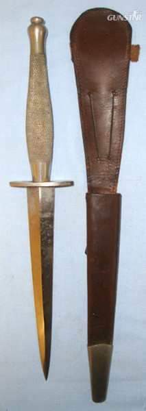2nd Pattern, British Officer's, Nickel Plated, Fairbairn Sykes FS Fighting Knife Other Blade in 