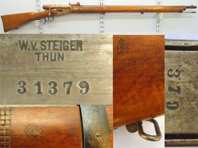 Vetterli Swiss Military Vetterli M.1869/71 10.4 mm Obsolete Calibre Bolt Action Rifle By W.v.Stieger, Thun. - A 1090 Bolt Action None Rifle