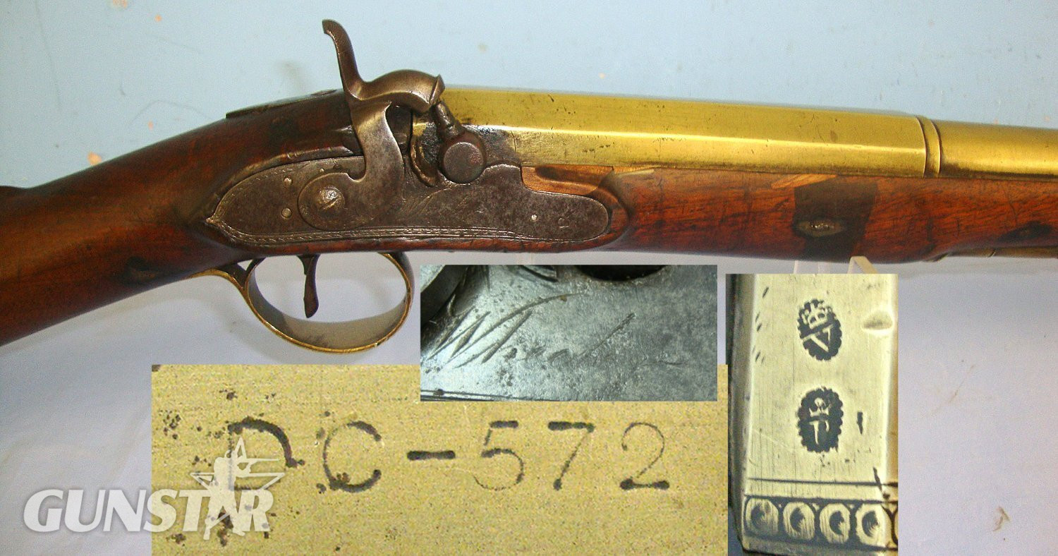 C1790 Wheeler Dublin City Registered (DC-572) Brass Barrelled Muzzle Loading Flintlock C1843 Converted To Percussion Blunderbuss. Sn 23484:65 blunderbuss Muzzleloader Various