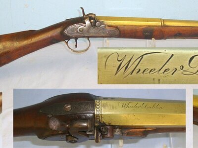 C1790 Wheeler Dublin City Registered (DC-572) Brass Barrelled Muzzle Loading Flintlock C1843 Converted To Percussion Blunderbuss. Sn 23484:65 blunderbuss Muzzleloader Various