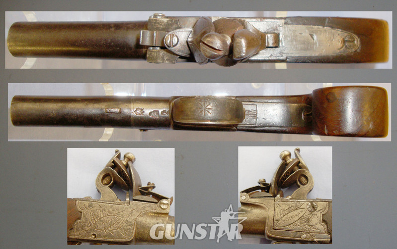  L. R. Evans C1840 Flintlock Pocket Pistol By L.R. Evans Of London. Sn 6210. None Single Shot