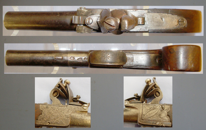  L. R. Evans C1840 Flintlock Pocket Pistol By L.R. Evans Of London. Sn 6210. None Single Shot