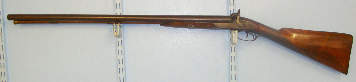 1854-1869 English Irwin Wallas Of Wigton & Carlisle (Cumberland) Double Barrelled 12 Bore Muzzle Loading Percussion Shotgun. Sn 21010 Muzzleloader 12 Bore/gauge