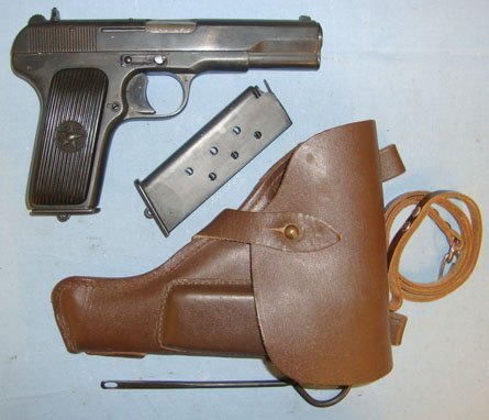 ALL MATCHING NUMBERS INCLUDING MAGAZINES**Cold War 1952 Russian Izhevsk Arsenal Tokarev TT-33 7.62mm Semi Automatic Pistol With 2 Magazines, Leather Lanyard & Cleaning Rod**UK/EU DEACTIVATED MOVING PARTS** Sn 17865:15 deactivated pistol None Semi Auto