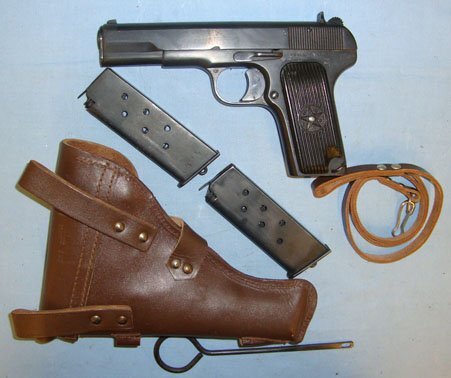  ALL MATCHING NUMBERS INCLUDING MAGAZINES**Cold War 1952 Russian Izhevsk Arsenal Tokarev TT-33 7.62mm Semi Automatic Pistol With 2 Magazines, Leather Lanyard & Cleaning Rod**UK/EU DEACTIVATED MOVING PARTS** Sn 17865:15 deactivated pistol None Semi Auto