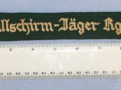 VERY RARE, ORIGINAL**UN-ISSUED**WW2 Nazi German Fallschirmjäger-Regiment 2 (FJR 2) Enlisted Man’s/ NCO’s Paratroopers Cuff Title. Sn 23068:6  Antique & Militaria