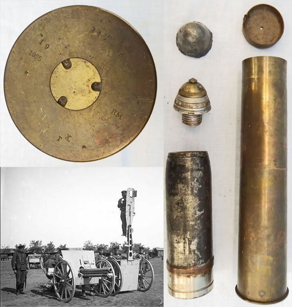 INERT DEACTIVATED. Serbian, Unfired, Rare WW1, 1905 Dated, 75mm (75x385R) HE (High Explosive) Round for the 75mm Schneider-Cannet M06 Field Gun. Sn - 22531 INERT DEACTIVATED. Serbian, Unfired, Rare WW1, 1905 Dated, 75mm (75x385R) HE (High Explosive) Round for the 75mm Schneider-Cannet M06 Field Gun. Sn - 22531  Other Ammunition