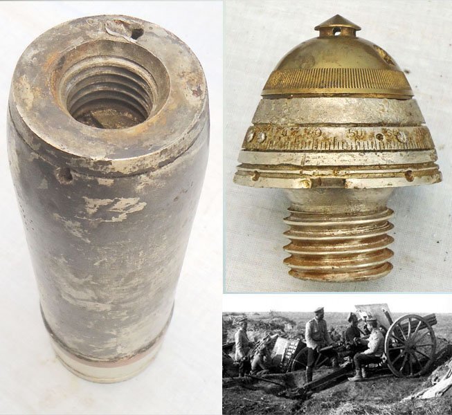  INERT DEACTIVATED. Serbian, Unfired, Rare WW1, 1905 Dated, 75mm (75x385R) HE (High Explosive) Round for the 75mm Schneider-Cannet M06 Field Gun. Sn - 22531 INERT DEACTIVATED. Serbian, Unfired, Rare WW1, 1905 Dated, 75mm (75x385R) HE (High Explosive) Round for the 75mm Schneider-Cannet M06 Field Gun. Sn - 22531  Other Ammunition
