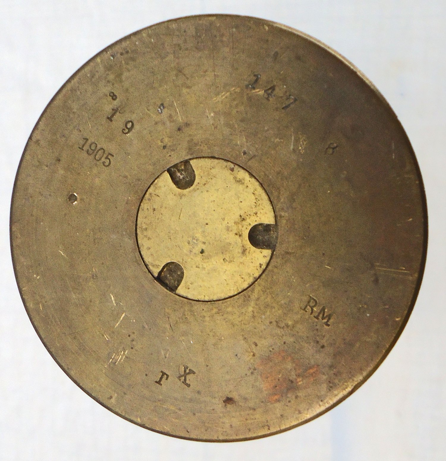 {CATEGORY} - INERT DEACTIVATED. Serbian, Unfired, Rare WW1, 1905 Dated, 75mm (75x385R) HE (High Explosive) Round for the 75mm Schneider-Cannet M06 Field Gun. Sn - 22531 INERT DEACTIVATED. Serbian, Unfired, Rare WW1, 1905 Dated, 75mm (75x385R) HE (High Explosive) Round for the 75mm Schneider-Cannet M06 Field Gun. Sn - 22531  Other Ammunition in 