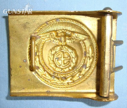 1st Type Nazi SA Brass Buckle & Period Brown Leather Belt With Brass Belt Hook. Sn - 15390:14 1st Type Nazi SA Brass Buckle & Period Brown Leather Belt With Brass Belt Hook. Sn - 15390:14 Antique & Militaria